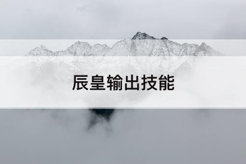 辰皇输出技能