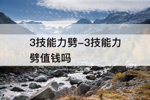 3技能力劈-3技能力劈值钱吗