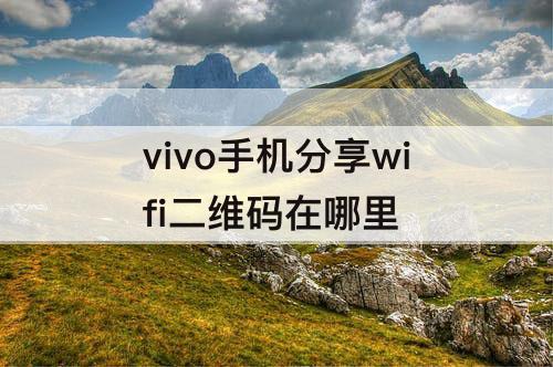 vivo手机分享wifi二维码在哪里