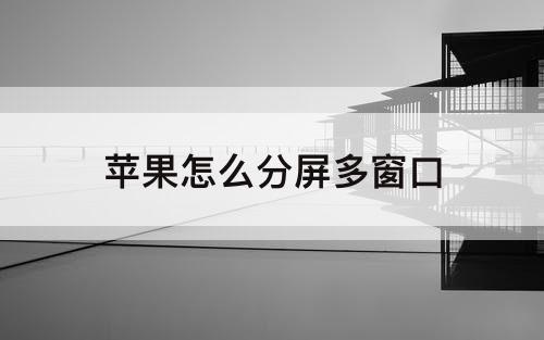 苹果怎么分屏多窗口