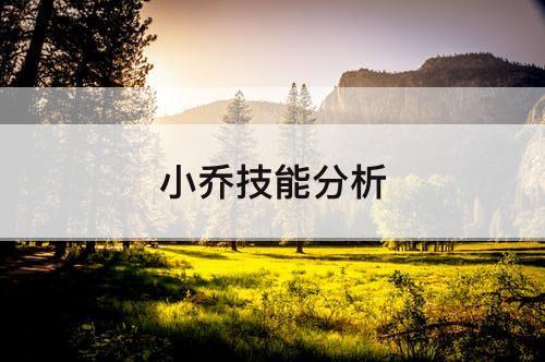 小乔技能分析
