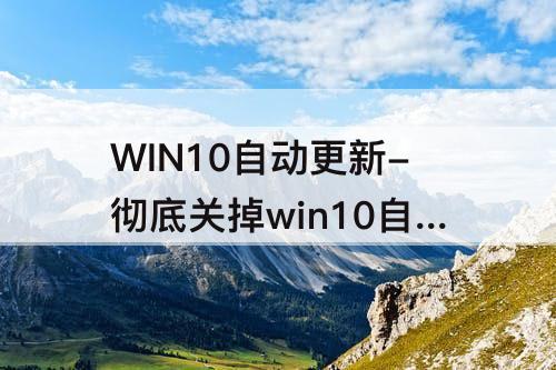 WIN10自动更新-彻底关掉win10自动更新 知乎