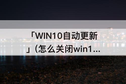 「WIN10自动更新」(怎么关闭win10自动更新软件)