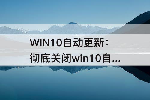 WIN10自动更新：彻底关闭win10自动更新五个方法