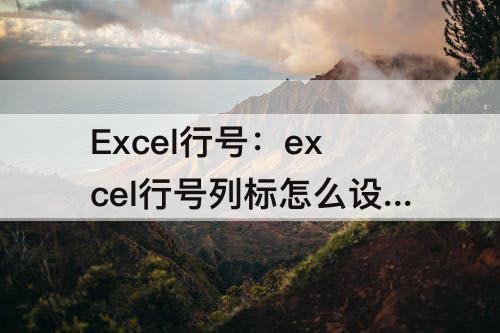 Excel行号：excel行号列标怎么设置