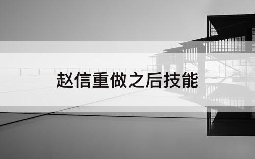 赵信重做之后技能