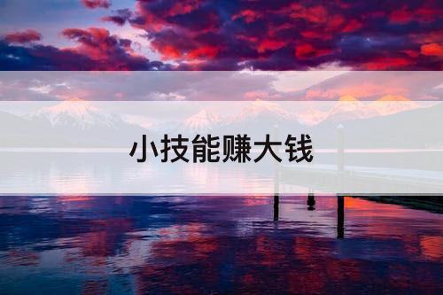 小技能赚大钱