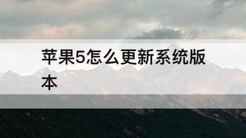 苹果5怎么更新系统版本