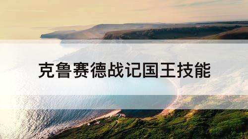 克鲁赛德战记国王技能