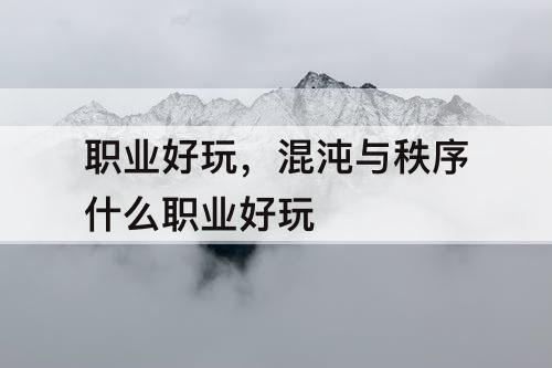 职业好玩，混沌与秩序什么职业好玩
