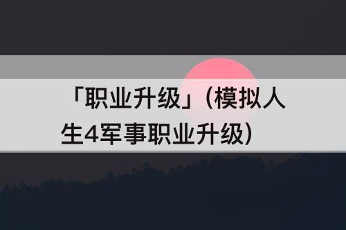 「职业升级」(模拟人生4军事职业升级)
