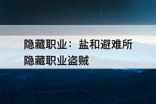 隐藏职业：盐和避难所隐藏职业盗贼