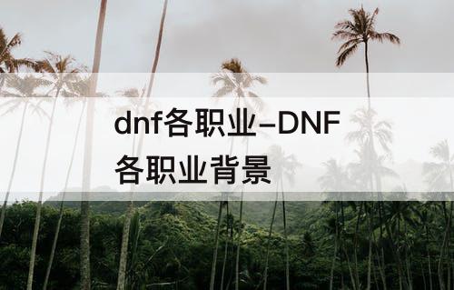 dnf各职业-DNF各职业背景