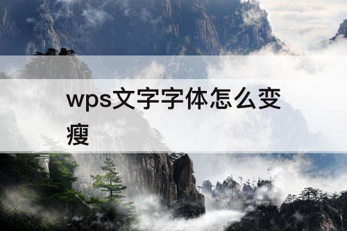 wps文字字体怎么变瘦