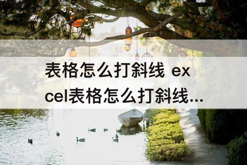 表格怎么打斜线 excel表格怎么打斜线符号