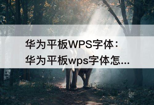 华为平板WPS字体：华为平板wps字体怎么下载