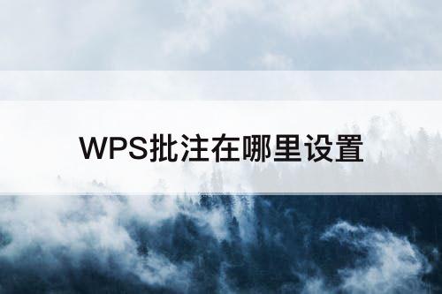 WPS批注在哪里设置