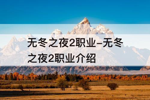 无冬之夜2职业-无冬之夜2职业介绍