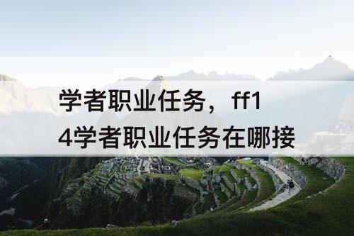 学者职业任务，ff14学者职业任务在哪接