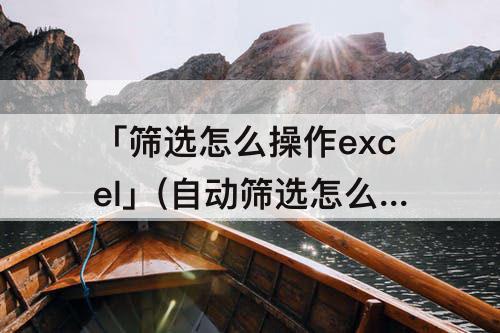「筛选怎么操作excel」(自动筛选怎么操作excel2010)