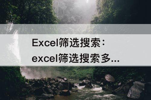 Excel筛选搜索：excel筛选搜索多个