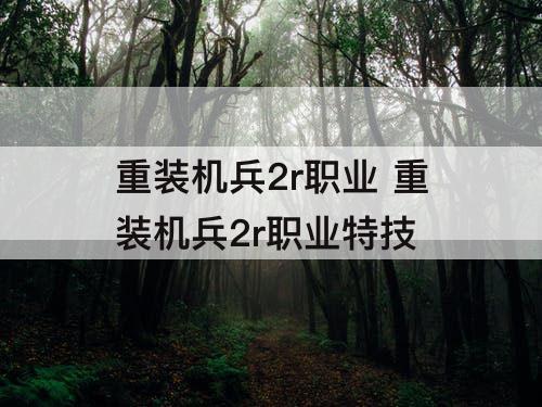 重装机兵2r职业 重装机兵2r职业特技