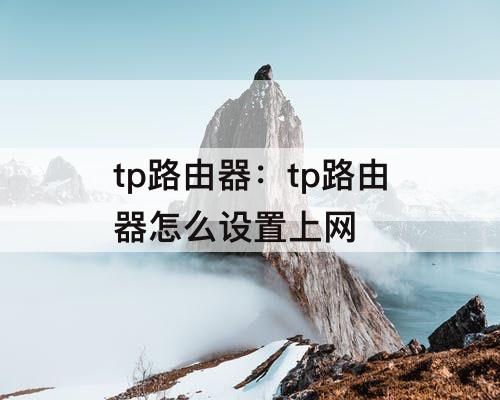 tp路由器：tp路由器怎么设置上网