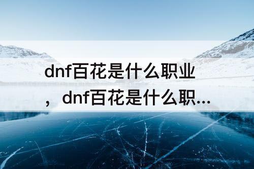 dnf百花是什么职业，dnf百花是什么职业类型