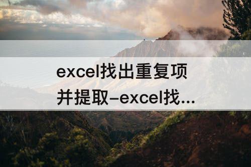 excel找出重复项并提取-excel找出重复项并提取对应数据
