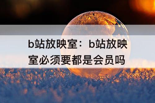 b站放映室：b站放映室必须要都是会员吗