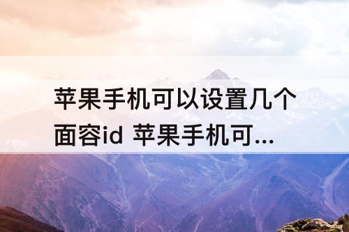 苹果手机可以设置几个面容id 苹果手机可以设置几个面容id付款