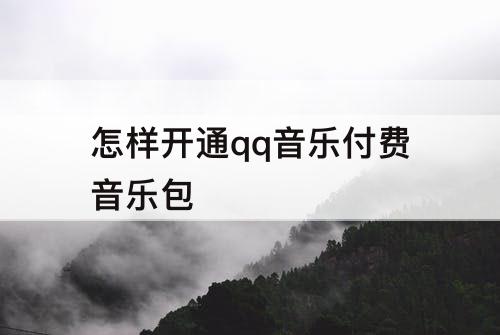 怎样开通qq音乐付费音乐包