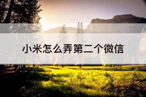 小米怎么弄第二个微信