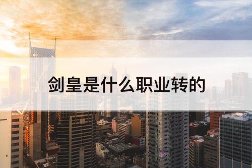 剑皇是什么职业转的