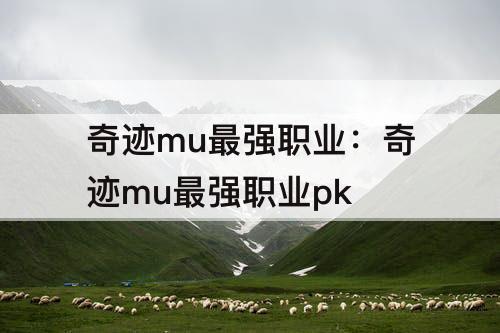 奇迹mu最强职业：奇迹mu最强职业pk