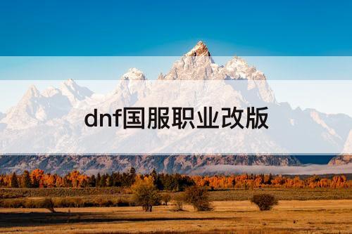 dnf国服职业改版