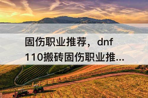 固伤职业推荐，dnf110搬砖固伤职业推荐