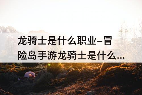 龙骑士是什么职业-冒险岛手游龙骑士是什么职业