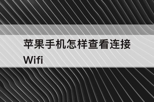 苹果手机怎样查看连接Wifi