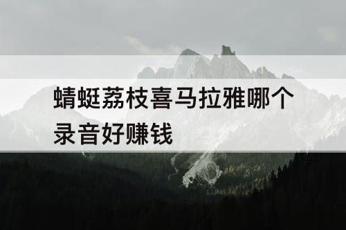 蜻蜓荔枝喜马拉雅哪个录音好赚钱