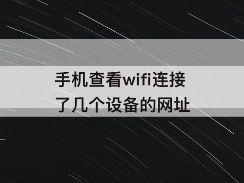 手机查看wifi连接了几个设备的网址