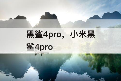 黑鲨4pro，小米黑鲨4pro