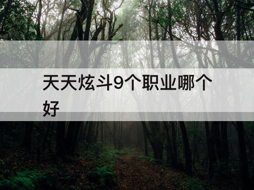 天天炫斗9个职业哪个好