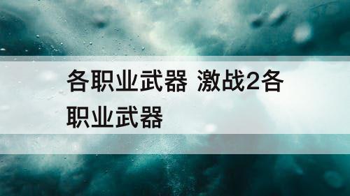 各职业武器 激战2各职业武器