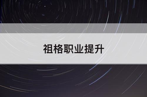 祖格职业提升