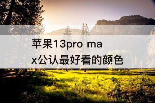 苹果13pro max公认最好看的颜色