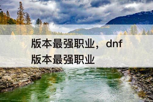 版本最强职业，dnf版本最强职业
