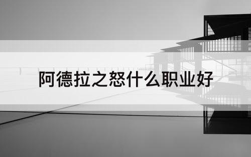阿德拉之怒什么职业好