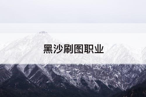 黑沙刷图职业