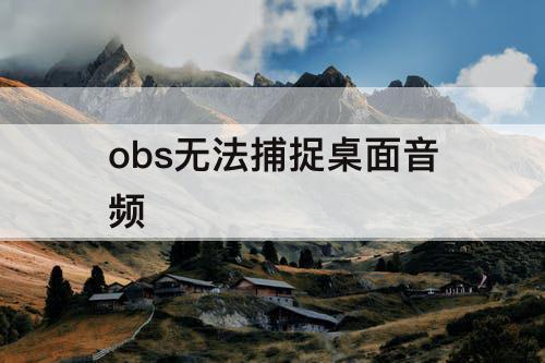 obs无法捕捉桌面音频